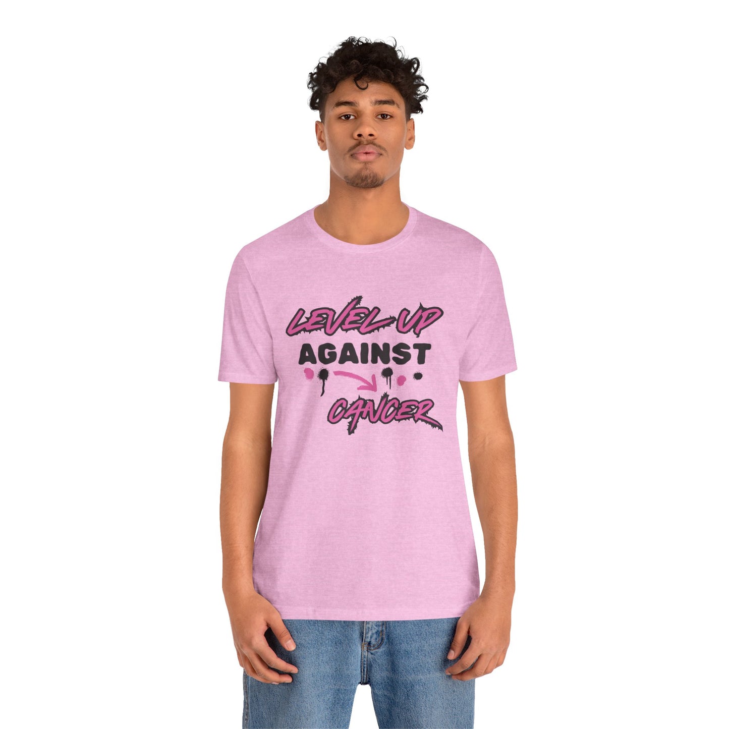 Level Up Against Cancer - Unisex Jersey Short Sleeve Tee