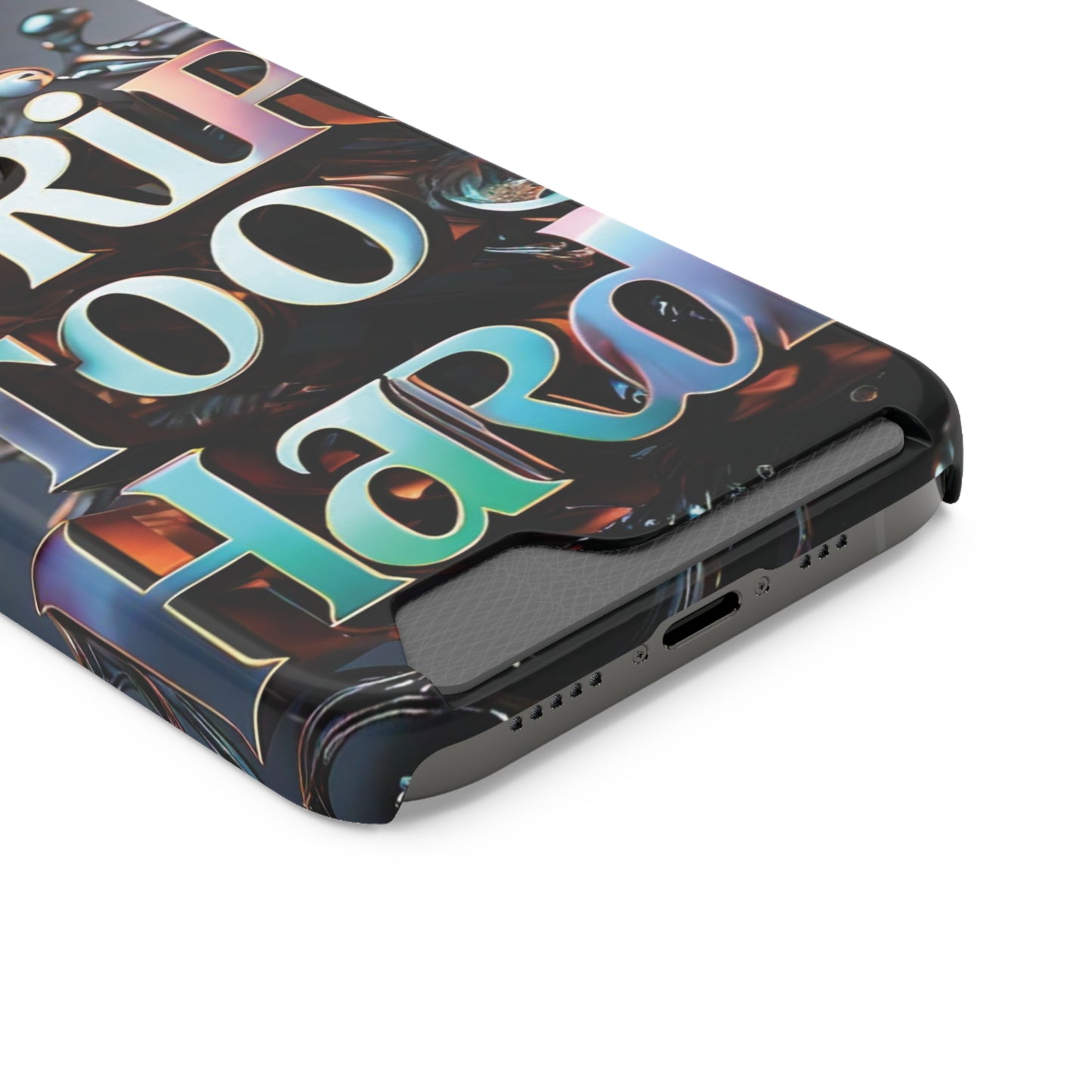 "Drip Too Hard" - Phone Case With Card Holder - Creatively Designed Shop