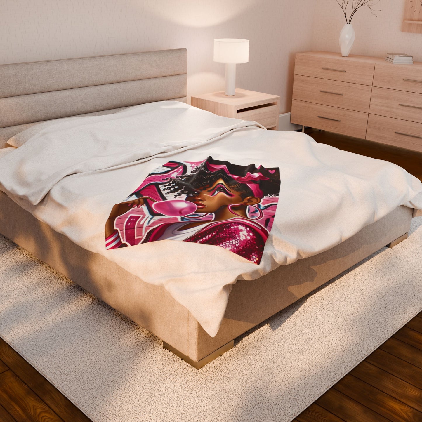 Pink Attitude - Velveteen Plush Blanket