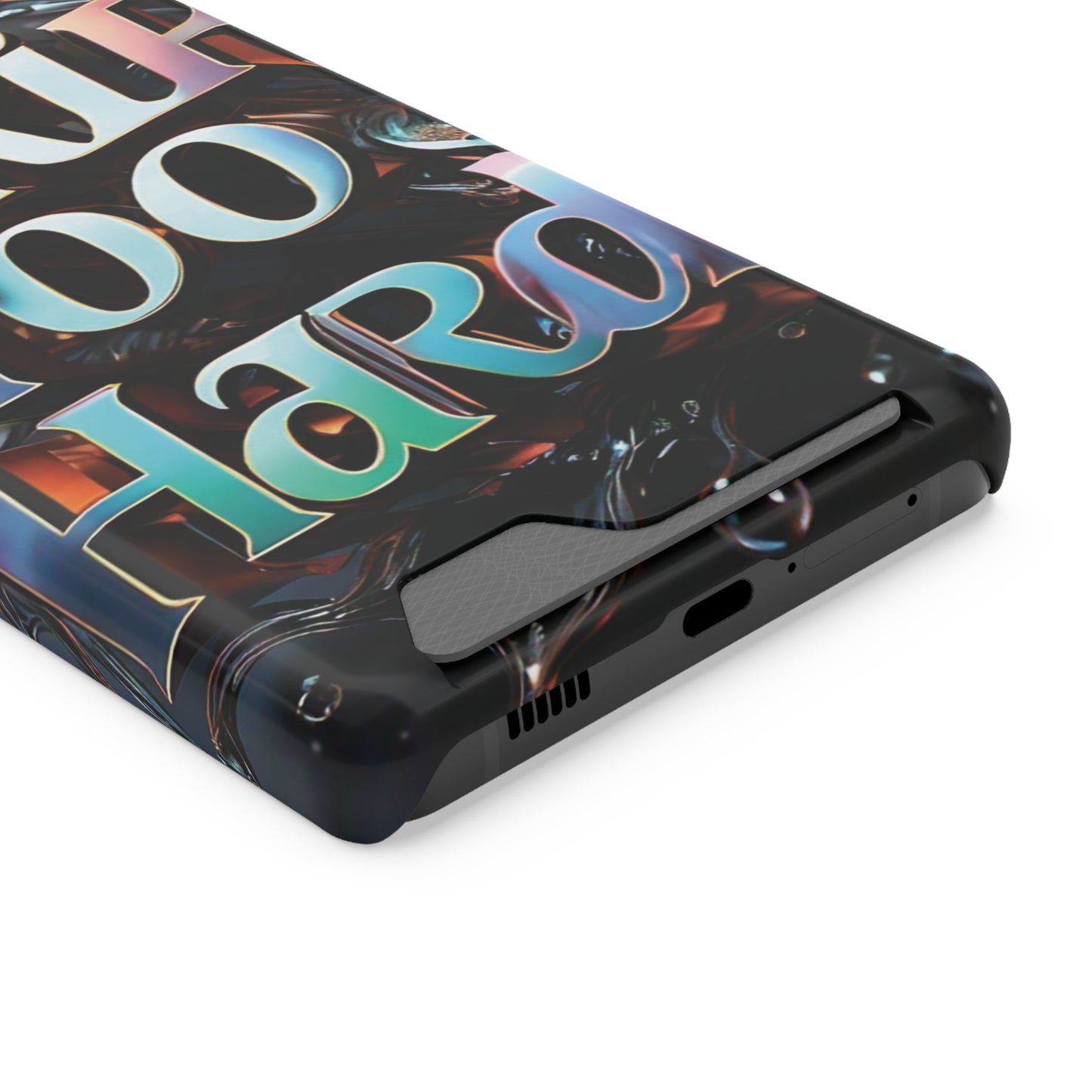"Drip Too Hard" - Phone Case With Card Holder - Creatively Designed Shop
