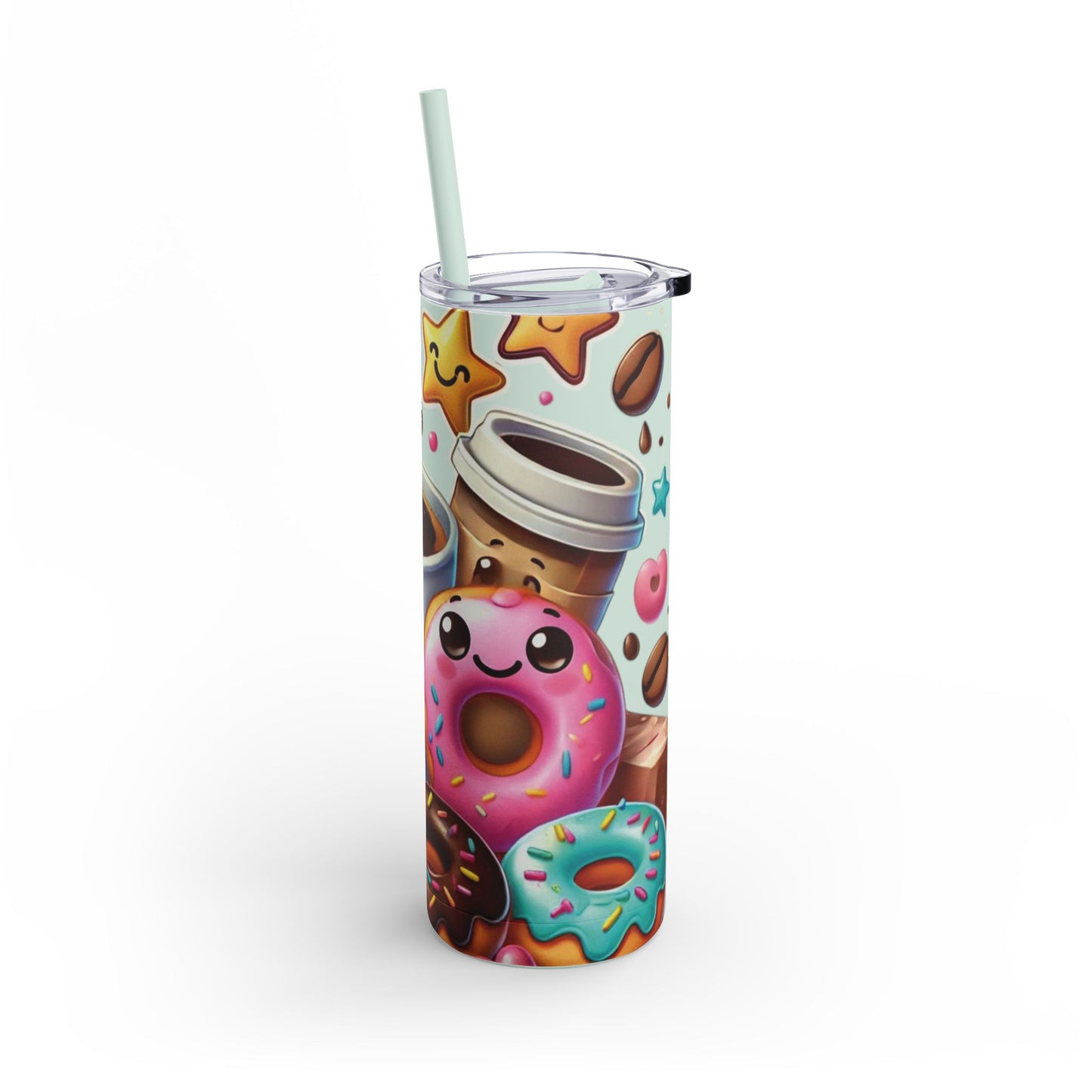 Coffee & Donuts - Maars Maker Skinny Matte Tumbler, 20oz - Creatively Designed Shop
