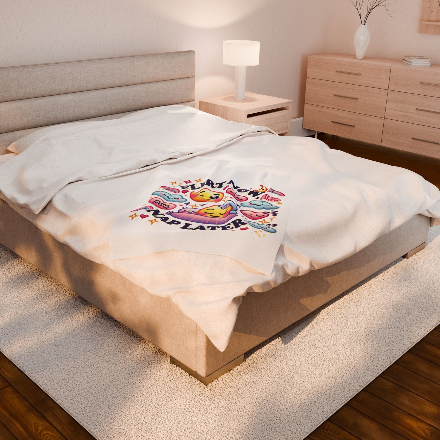 Flirt Now, Nap Later - Velveteen Plush Blanket