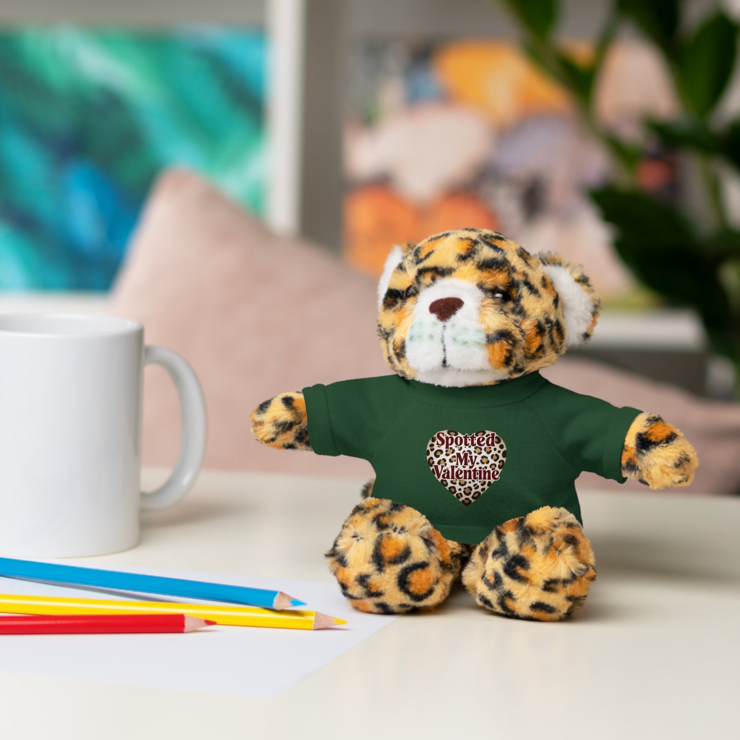 'Spotted My Valentine' - Stuffed Jaquar with Tee - Creatively Designed Shop