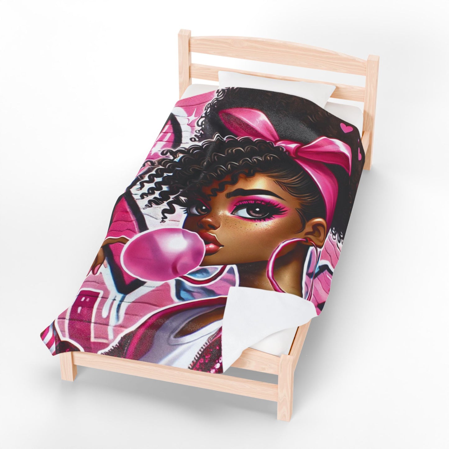 Pink Attitude - Velveteen Plush Blanket