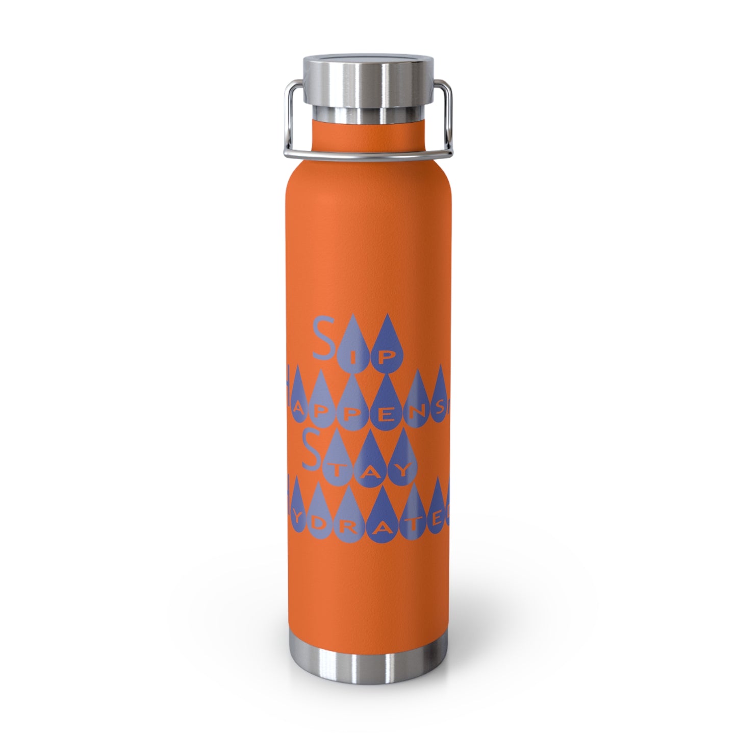 "Sip Happens, Stay Hydrated! - Copper Vacuum Insulated Bottle, 22oz - Creatively Designed Shop