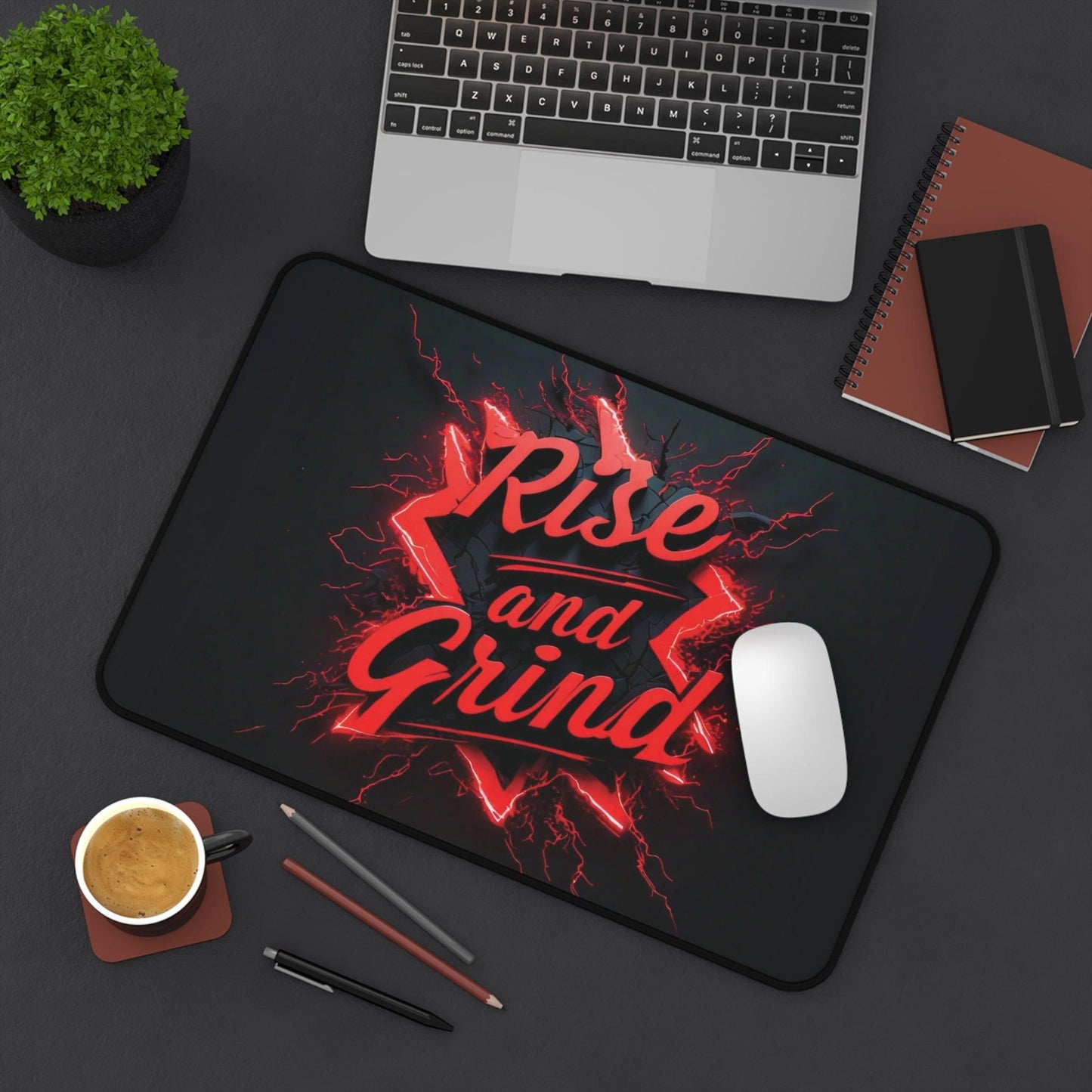 "Rise & Grind" - Desk Mat - Creatively Designed Shop