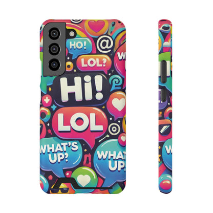 "Text Bubbles" - Phone Case With Card Holder - Creatively Designed Shop