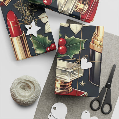 Christmas Glam Makeup Essentials - Gift Wrapping Paper Sheets, 1pc - Creatively Designed Shop