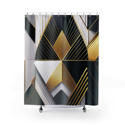 Black, Gold, & White - Shower Curtain