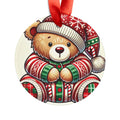 Teddy Bear in Pajamas - Acrylic Ornament with Ribbon