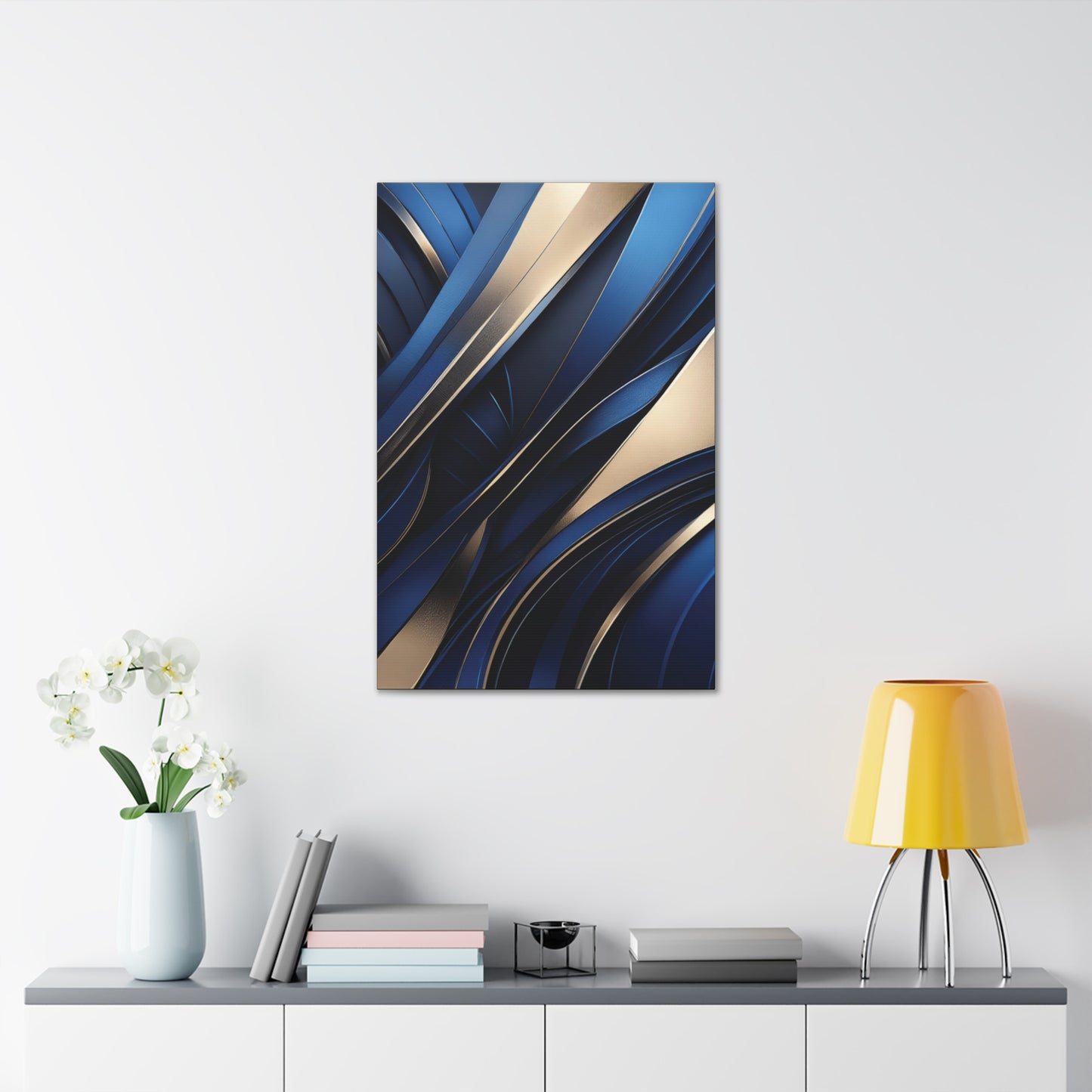 Abstract Blue & Gold - Canvas Gallery Wraps