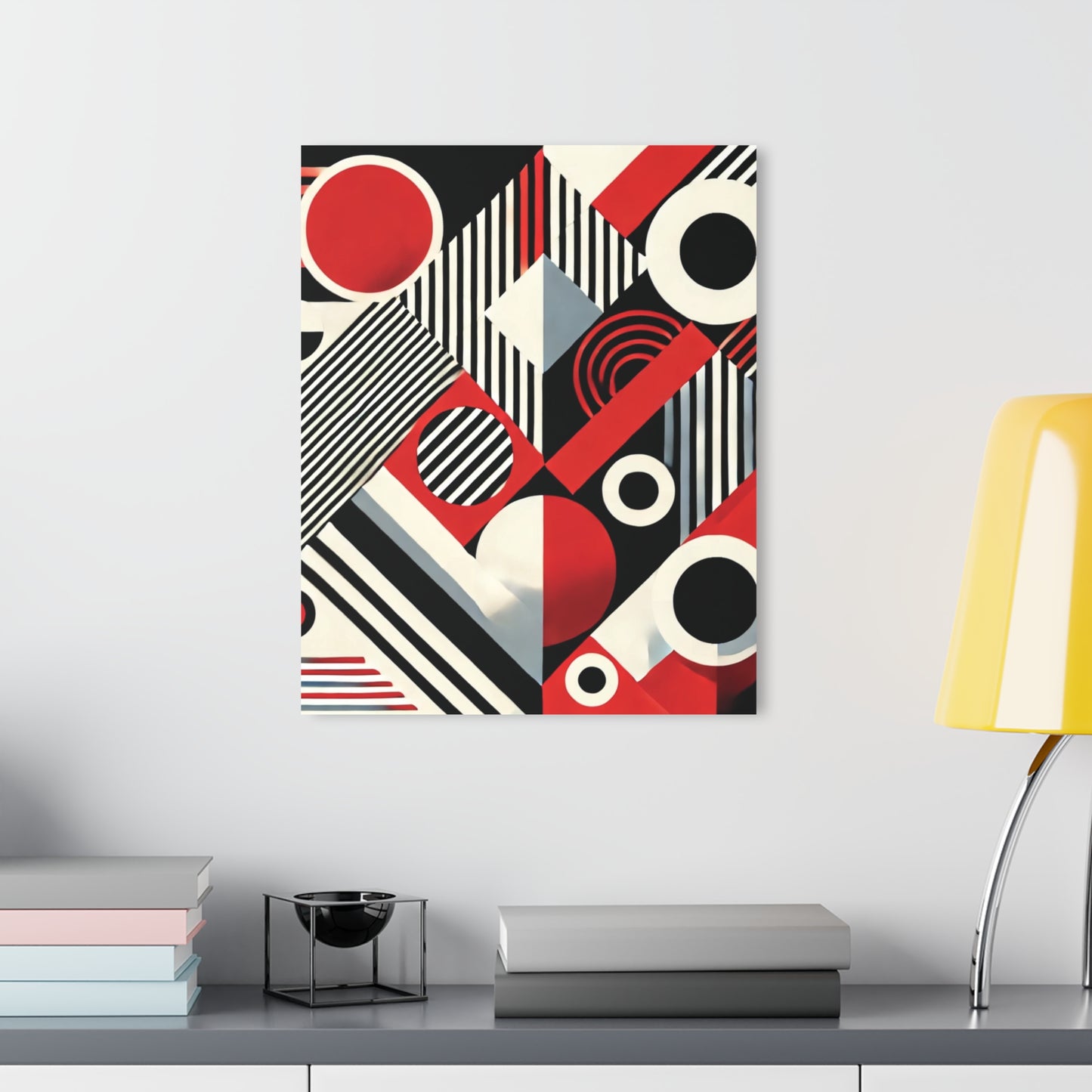 Red, Black & White Abstract - Acrylic Prints (French Cleat Hanging)