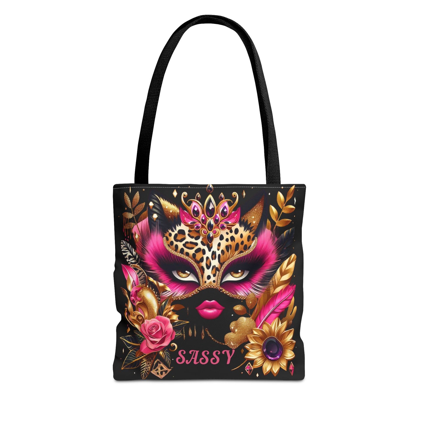 "Sassy" (Black) - Tote Bag (AOP) - Creatively Designed Shop