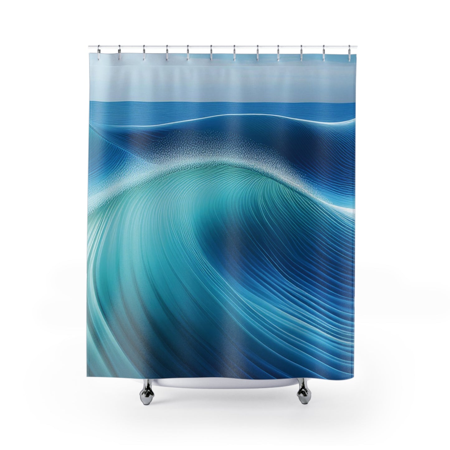 Shades of Blue Waves - Shower Curtain