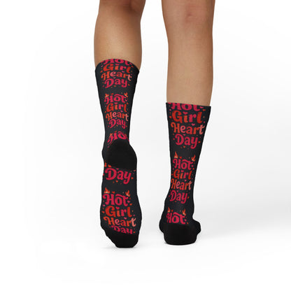 Hot Girl Heart Day Socks