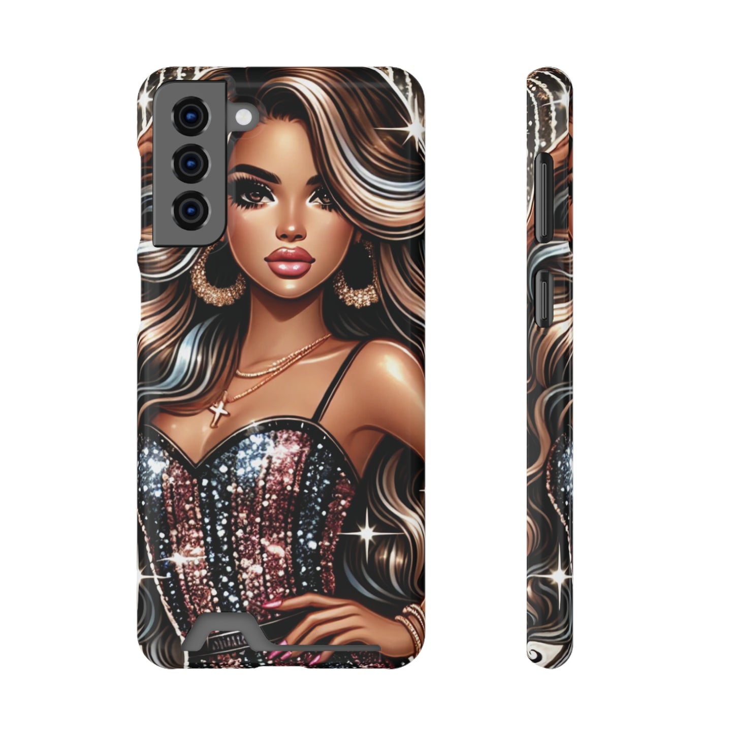 "Beautiful" - Phone Case With Card Holder - Creatively Designed Shop