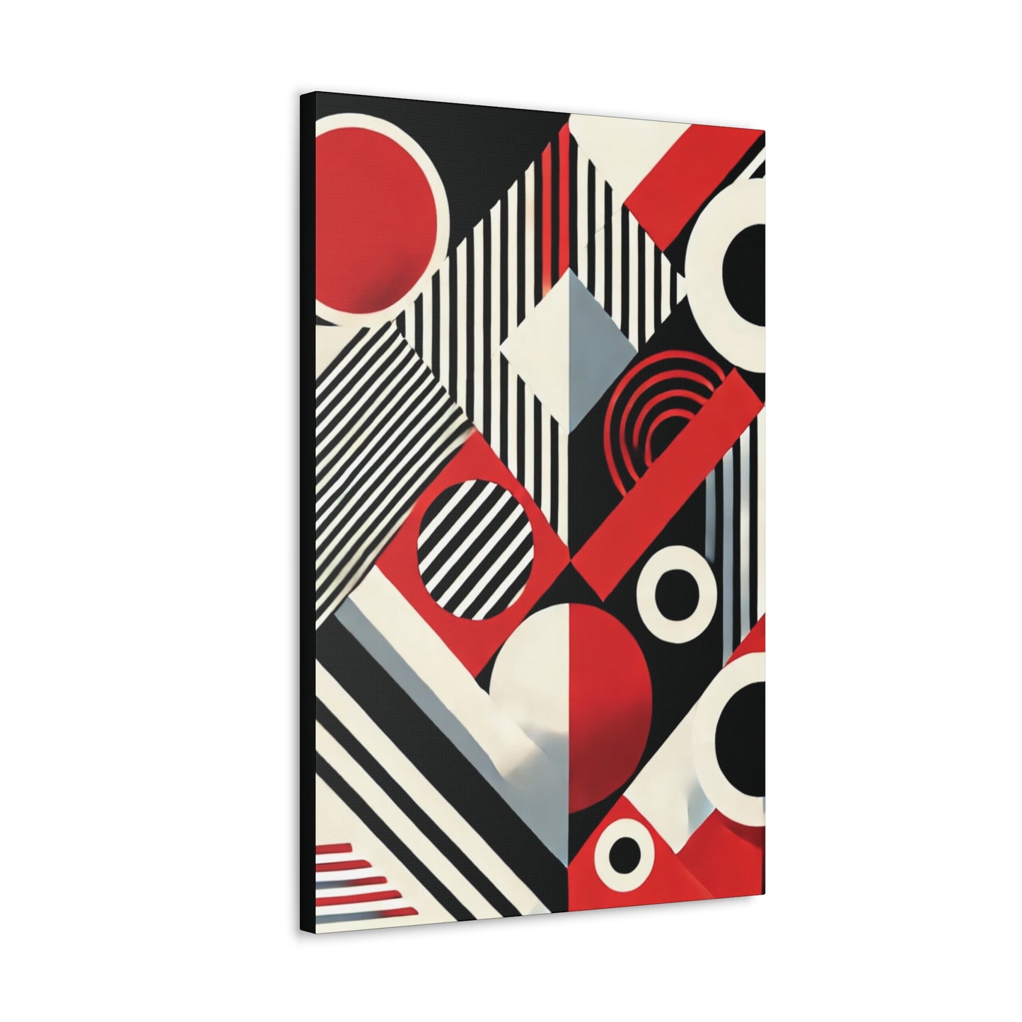 Red, Black & White Abstract - Canvas Gallery Wraps