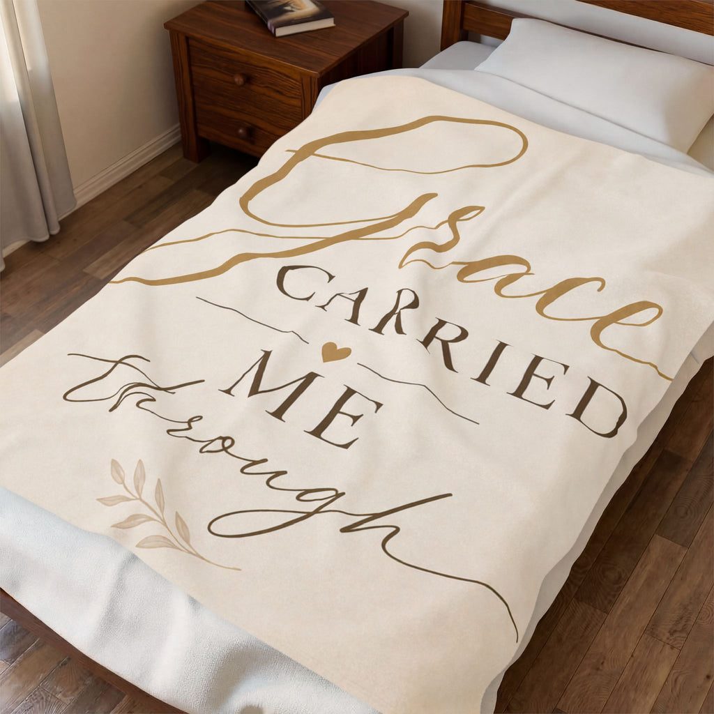 Grace Carried Me Through - Velveteen Plush Blanket