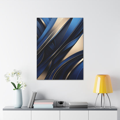 Abstract Blue & Gold - Canvas Gallery Wraps