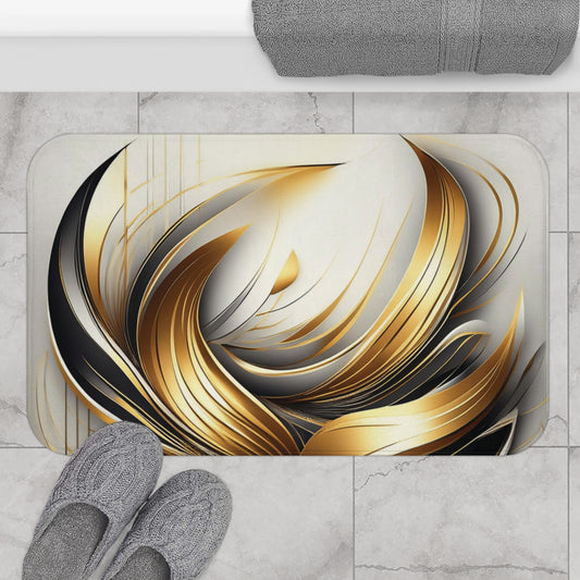 Gold Art Swirl - Bath Mat