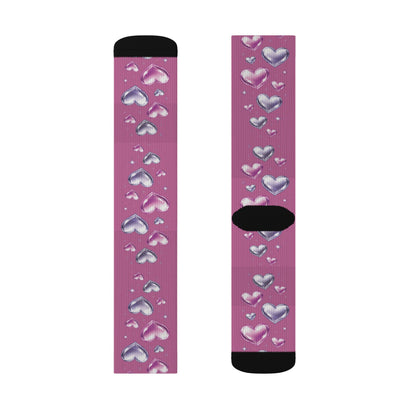 Purple & Pink Hearts Socks