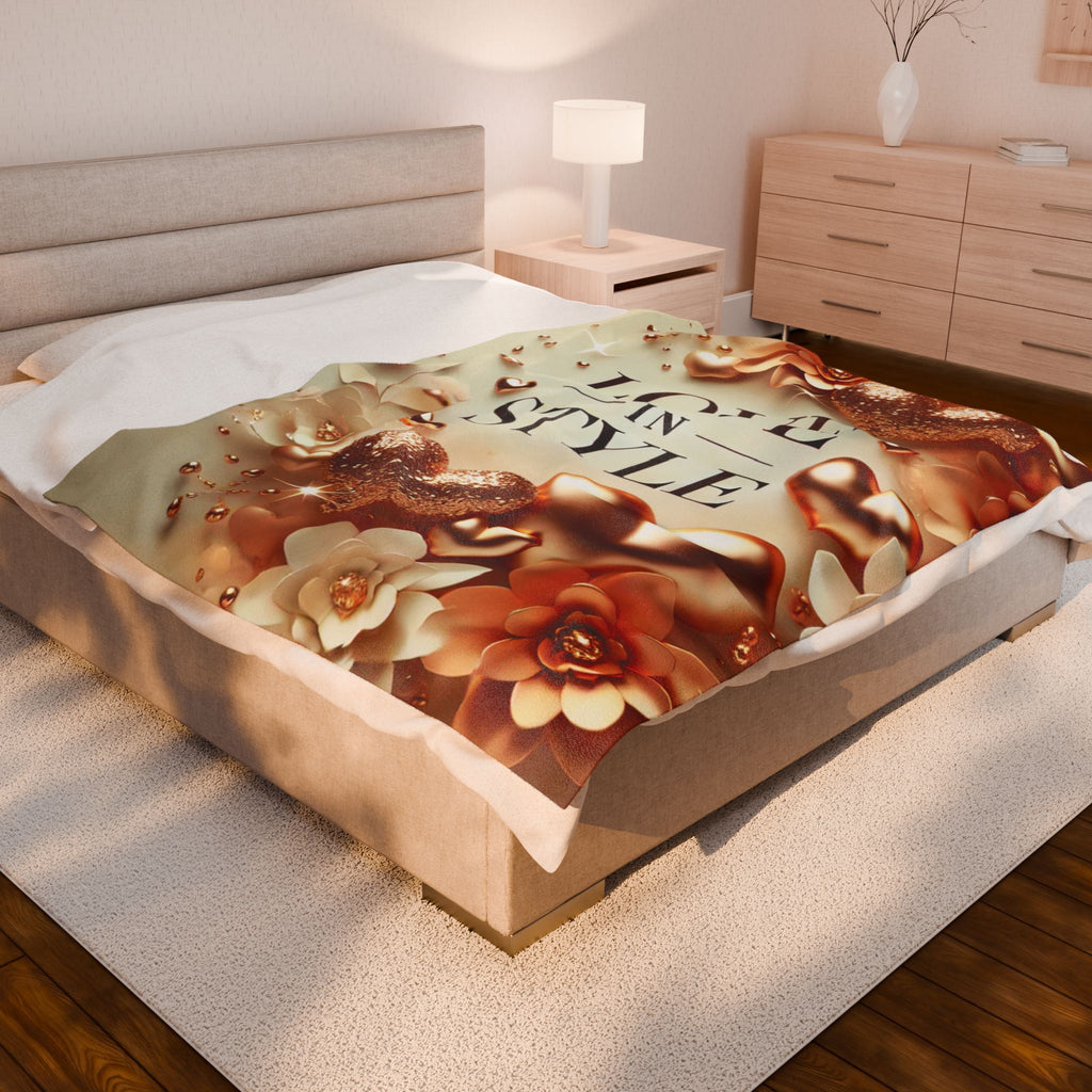 Love In Style - Velveteen Plush Blanket
