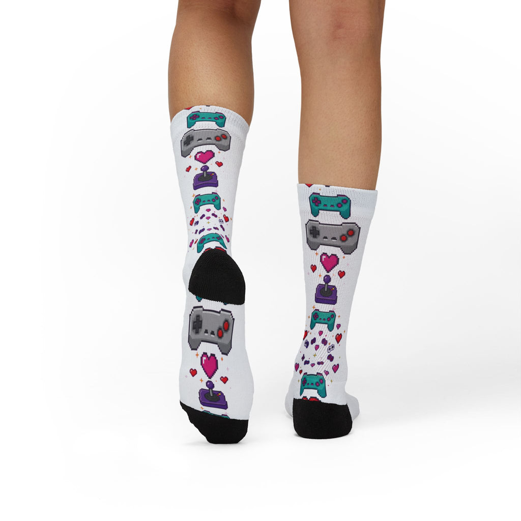 Pixel Hearts & Controllers Socks