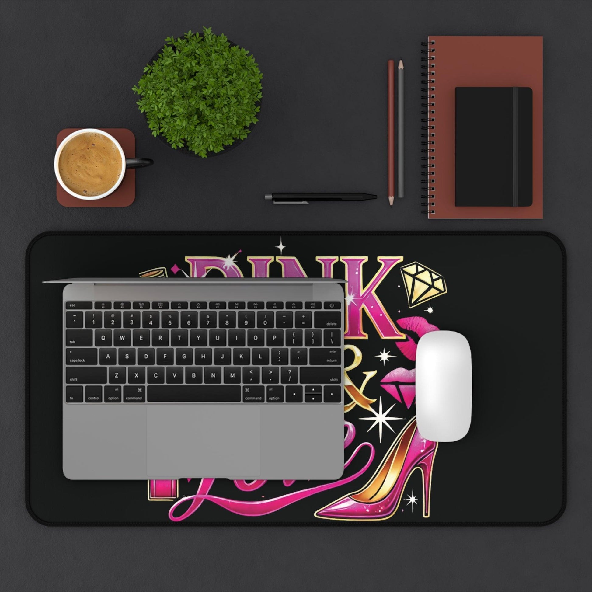"Pink, Sip & Love" - Desk Mat - Creatively Designed Shop