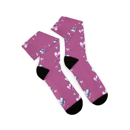 Purple & Pink Hearts Socks