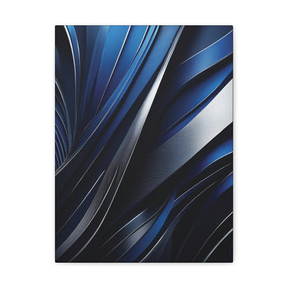 Abstract Blue & Silver - Canvas Gallery Wraps