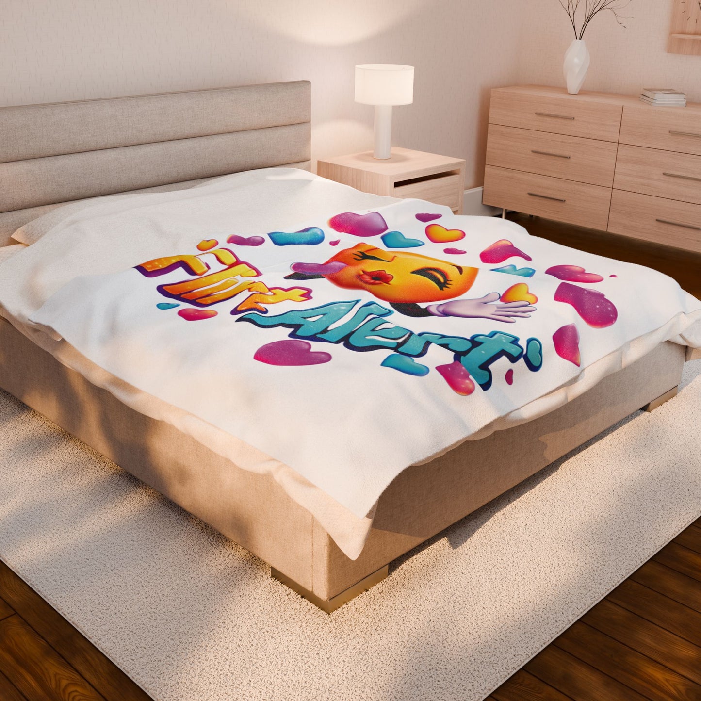 Flirt Alert - Velveteen Plush Blanket
