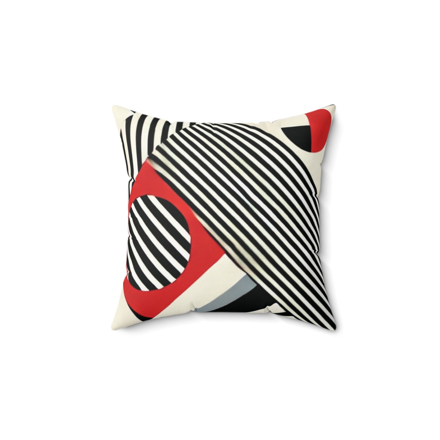 Red, Black & White Abstract - Spun Polyester Square Pillow