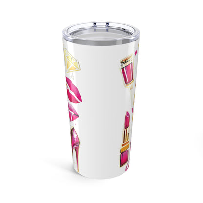 Pink, Sip & Love - White Tumbler 20oz - Creatively Designed Shop