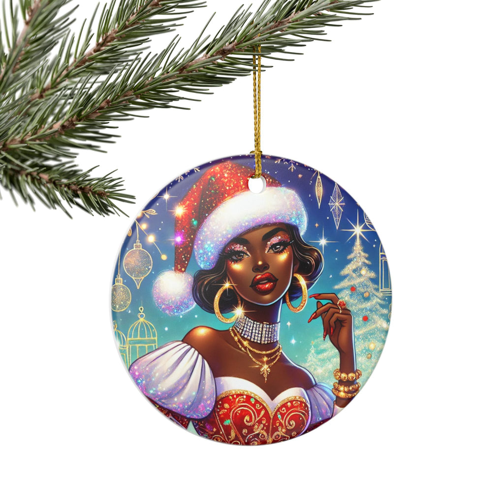 Christmas Beauty (Cultural) - Ceramic Decoration Ornament, (1pc)