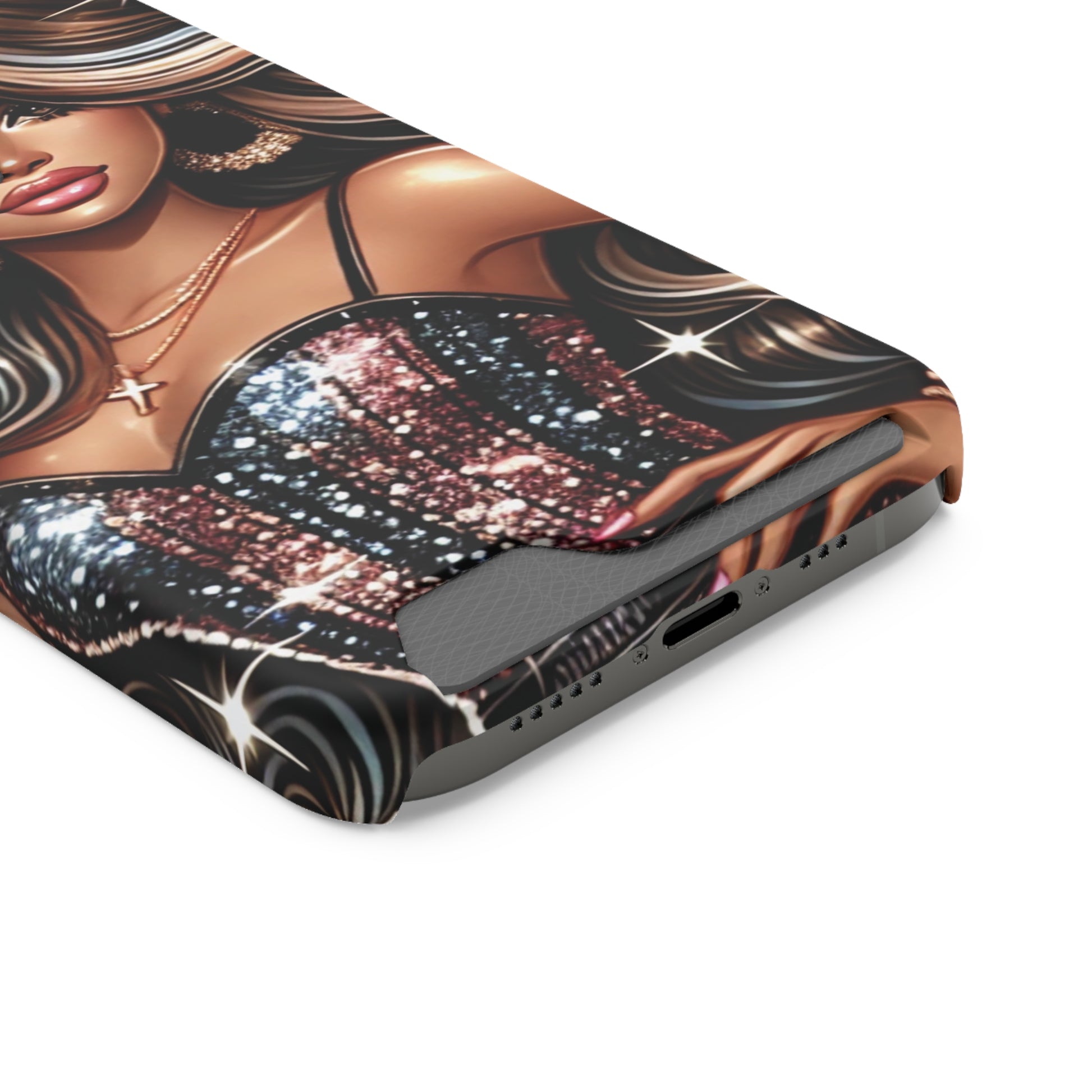 "Beautiful" - Phone Case With Card Holder - Creatively Designed Shop