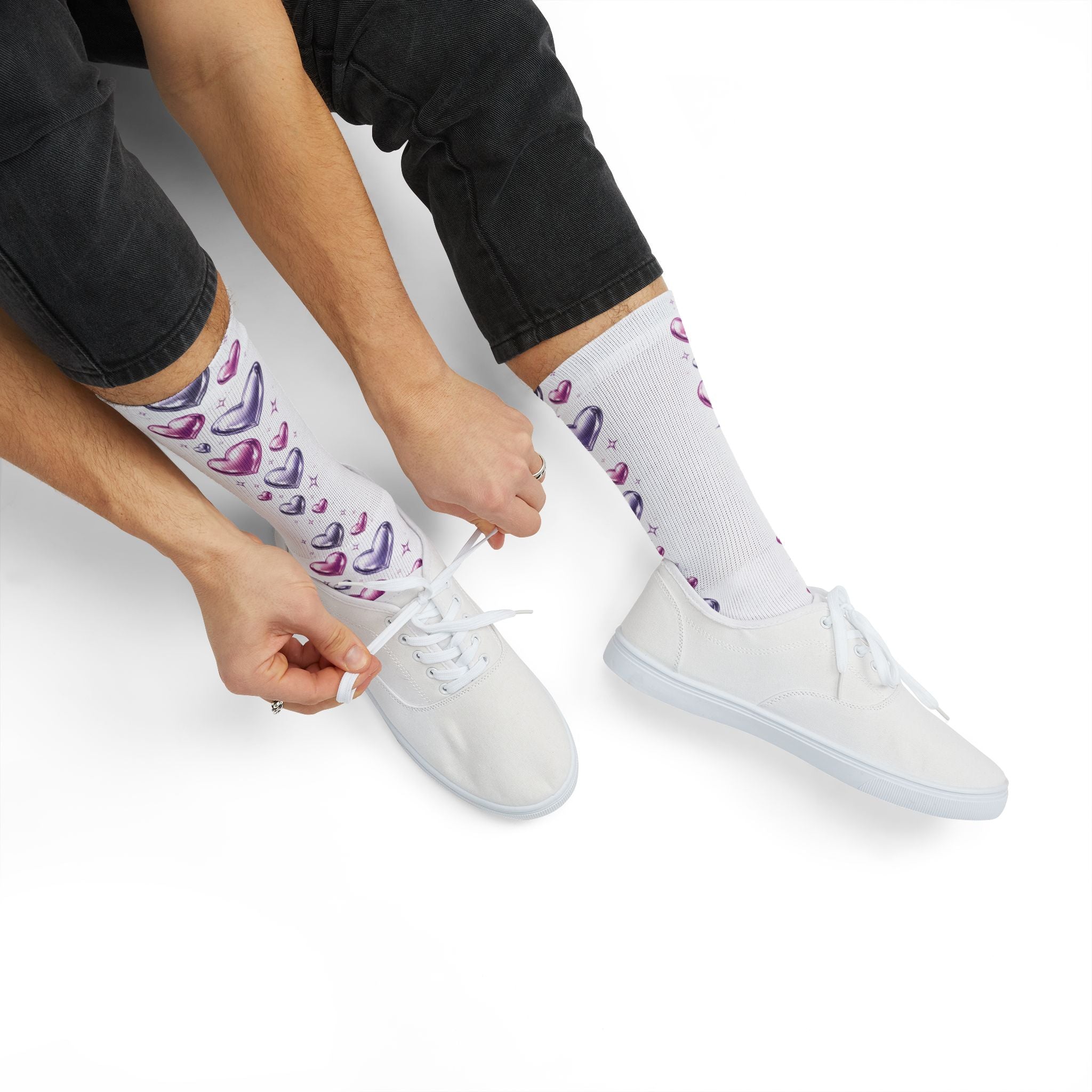 Purple & Pink Hearts Socks