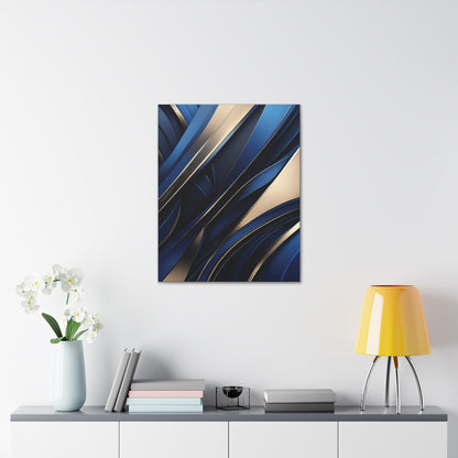 Abstract Blue & Gold - Canvas Gallery Wraps