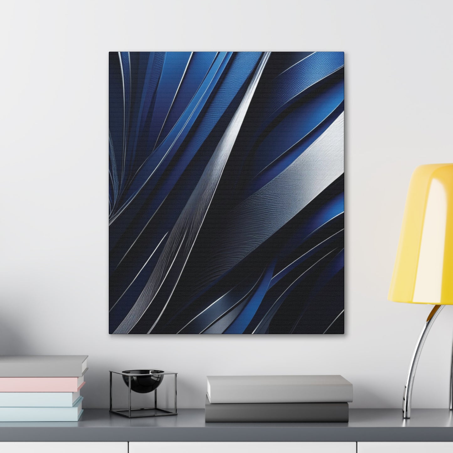 Abstract Blue & Silver - Canvas Gallery Wraps