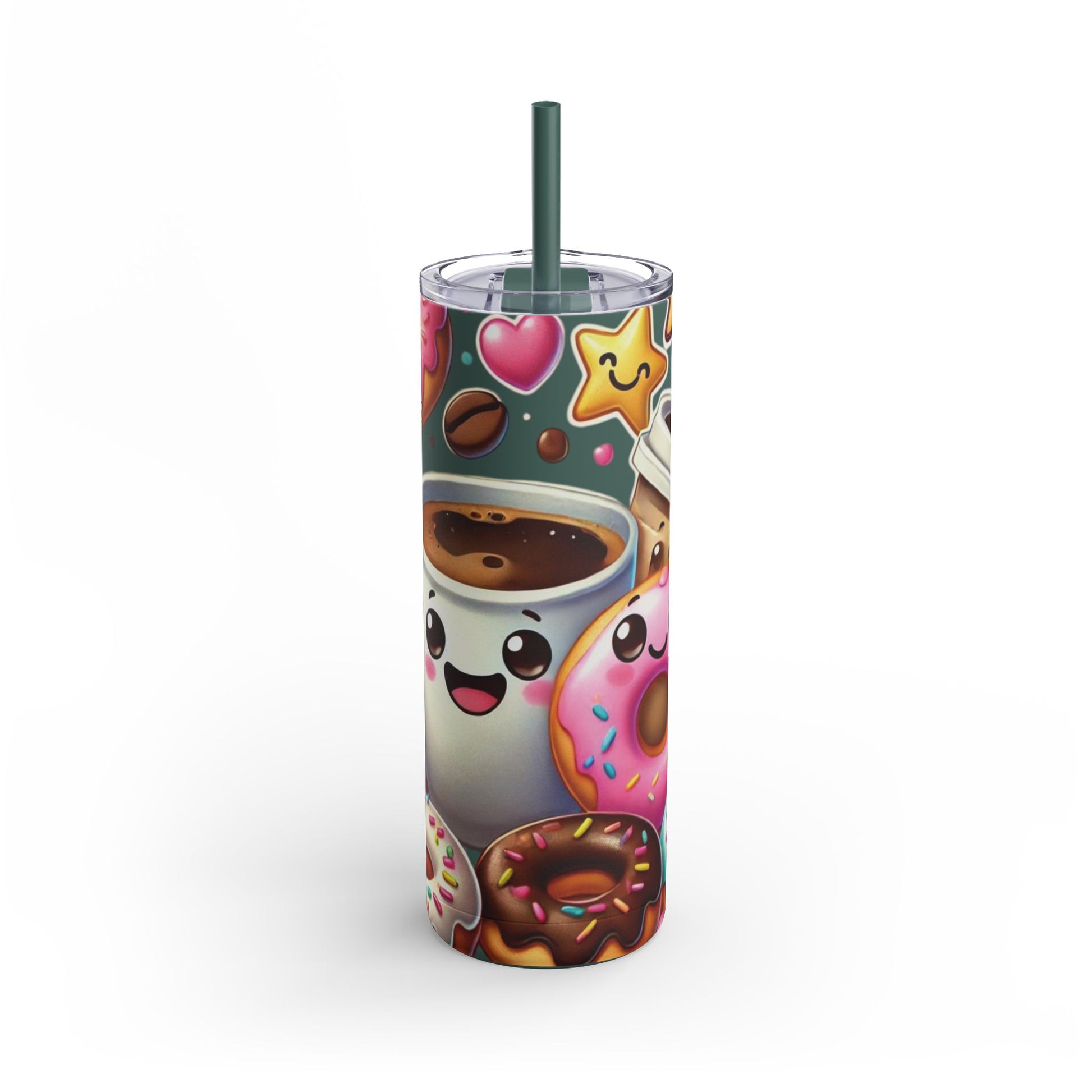 Coffee & Donuts - Maars Maker Skinny Matte Tumbler, 20oz - Creatively Designed Shop