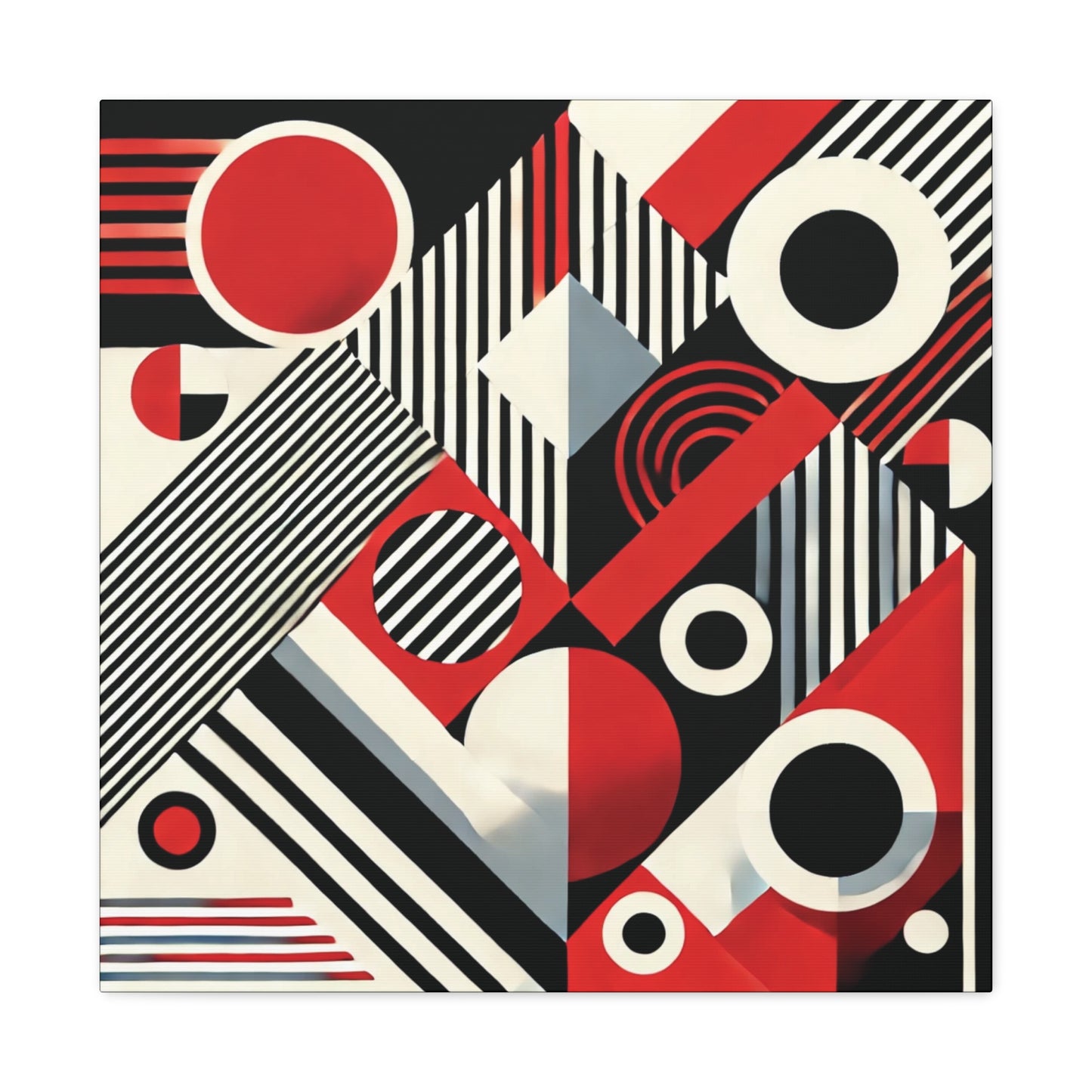 Red, Black & White Abstract - Canvas Gallery Wraps