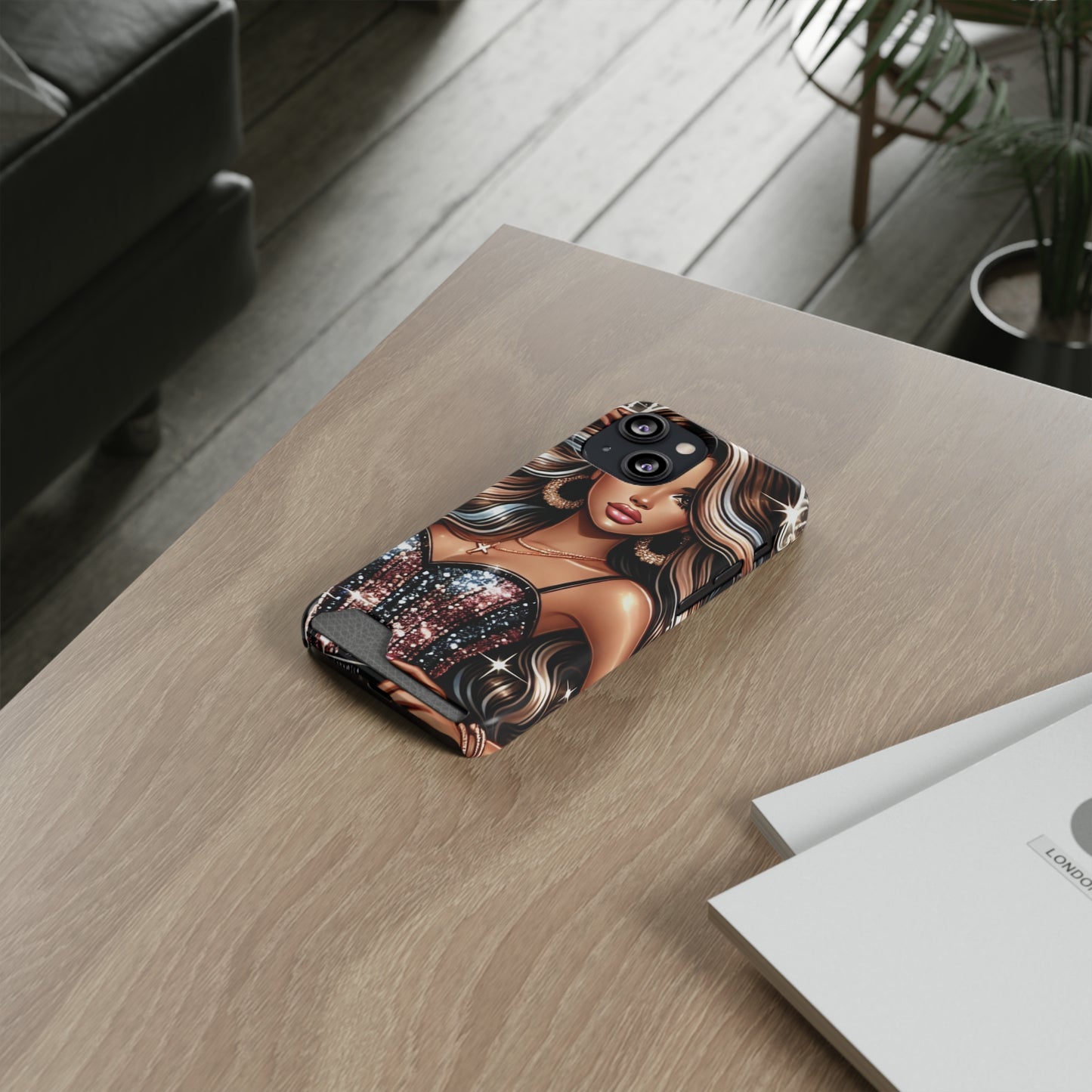 "Beautiful" - Phone Case With Card Holder - Creatively Designed Shop