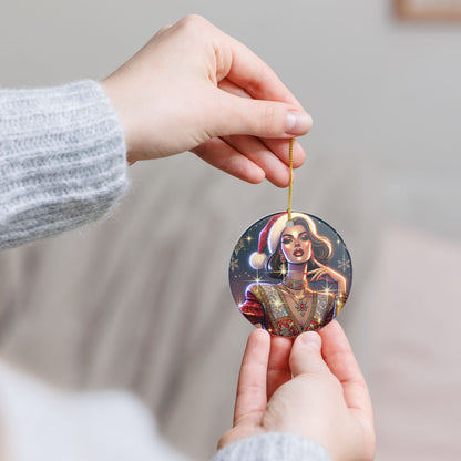 Christmas Beauty - Ceramic Decoration Ornament, (1pc)