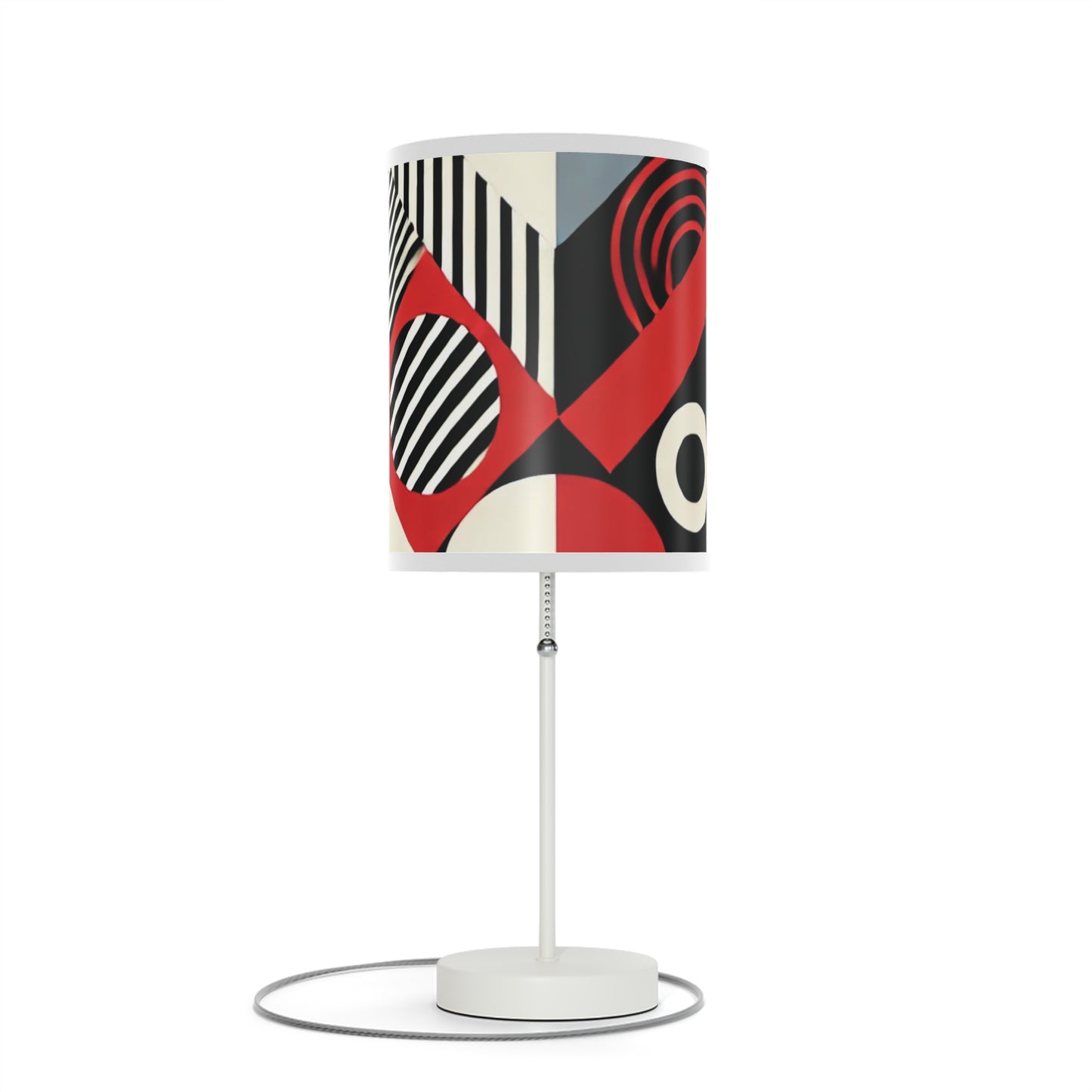 Red, Black & White Abstract - Lamp on a Stand, US|CA plug