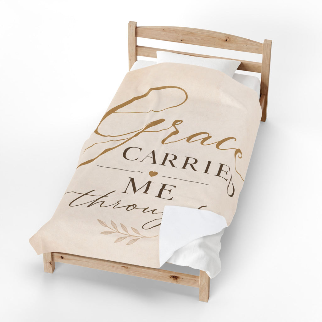 Grace Carried Me Through - Velveteen Plush Blanket