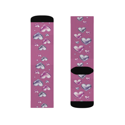 Purple & Pink Hearts Socks