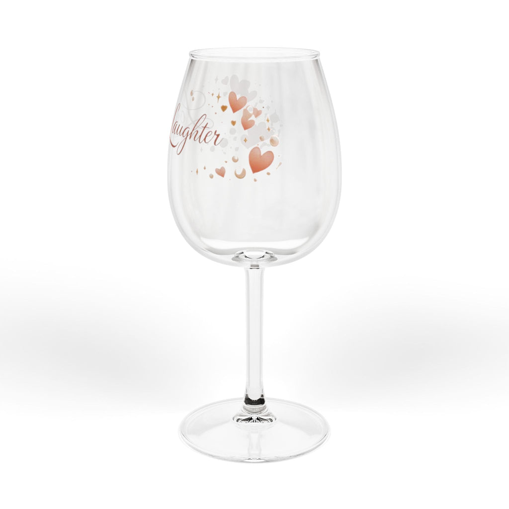 To Love & Laughter – Heart Design Wine Glass (12oz)
