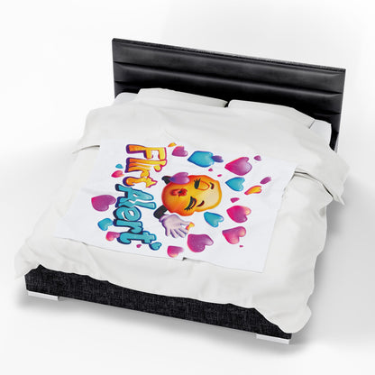 Flirt Alert - Velveteen Plush Blanket