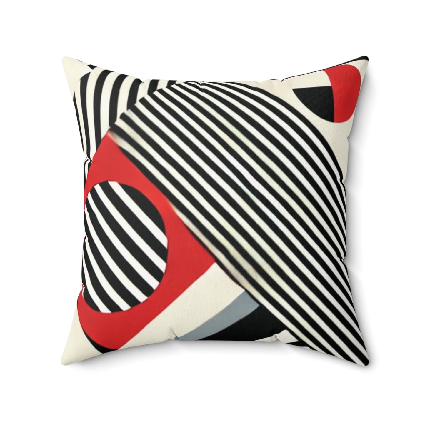 Red, Black & White Abstract - Spun Polyester Square Pillow