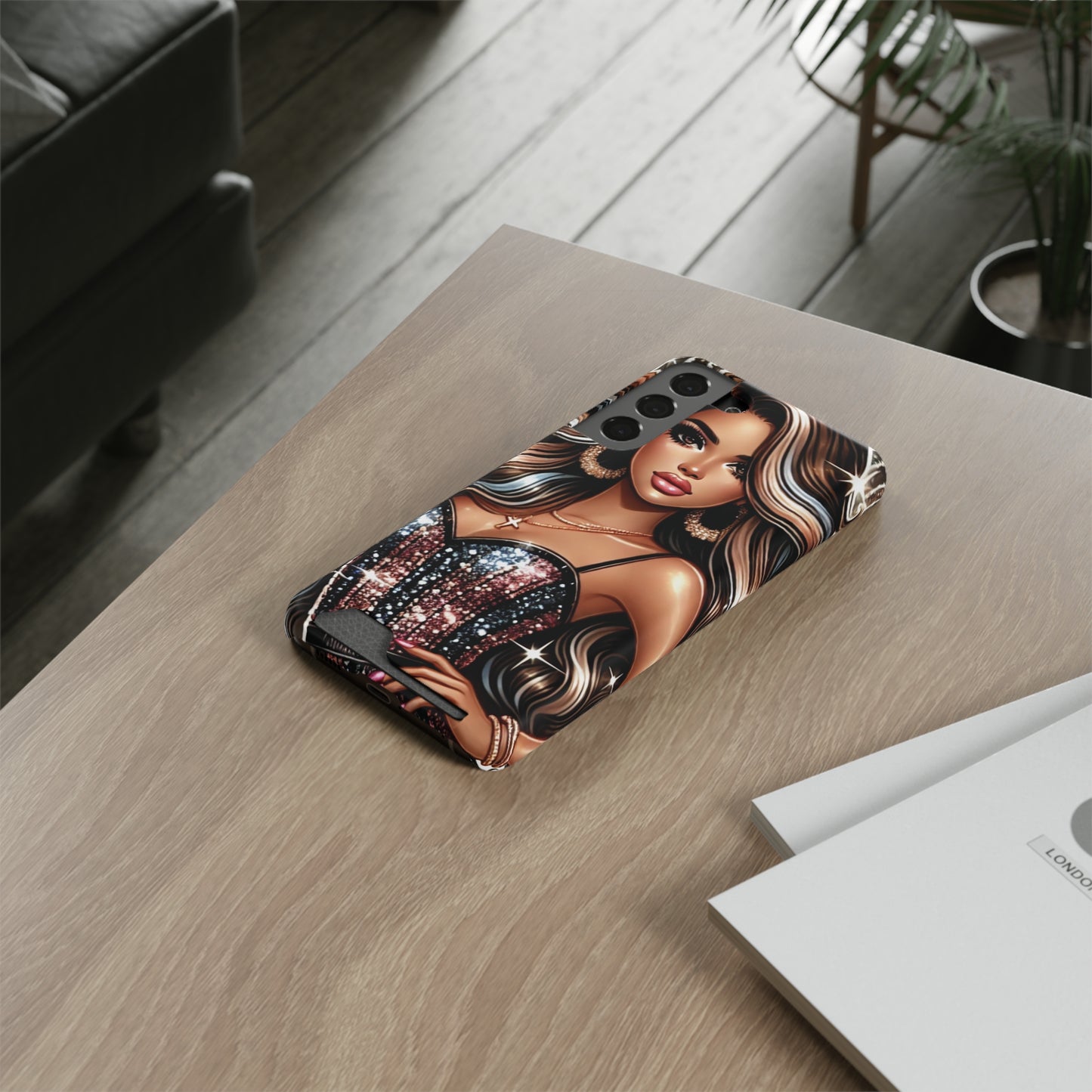 "Beautiful" - Phone Case With Card Holder - Creatively Designed Shop