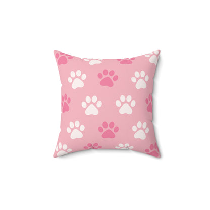 Bow Wow in Pink - Spun Polyester Square Pillow